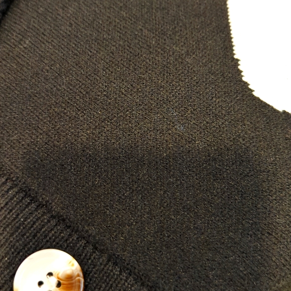 NWT Black Button Up Cardigan Sweater with White Hearts - Picture 3 of 4